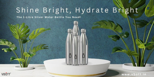Shine Bright, Hydrate Bright: The 1-Litre Silver Water Bottle You Need! vardancreatorspvtltd